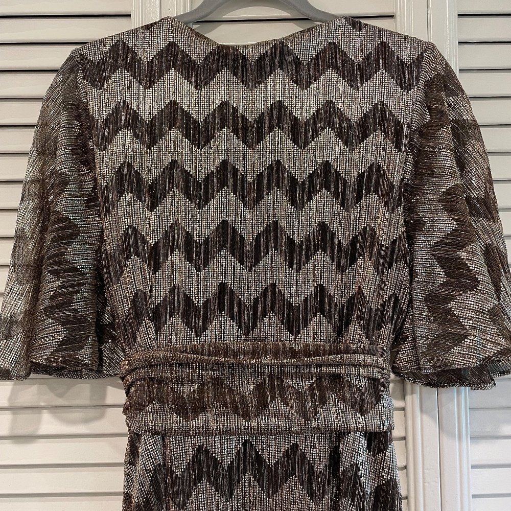 Debenhams Zig Zag Metallic Wrap Dress - Picture 6 of 8